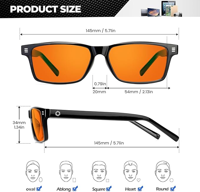 ANYLUV Blue Light Glasses Men Woman, Blue Light Blocking Glasses for Computer Gaming, Eye Strain Relief Eye Protection