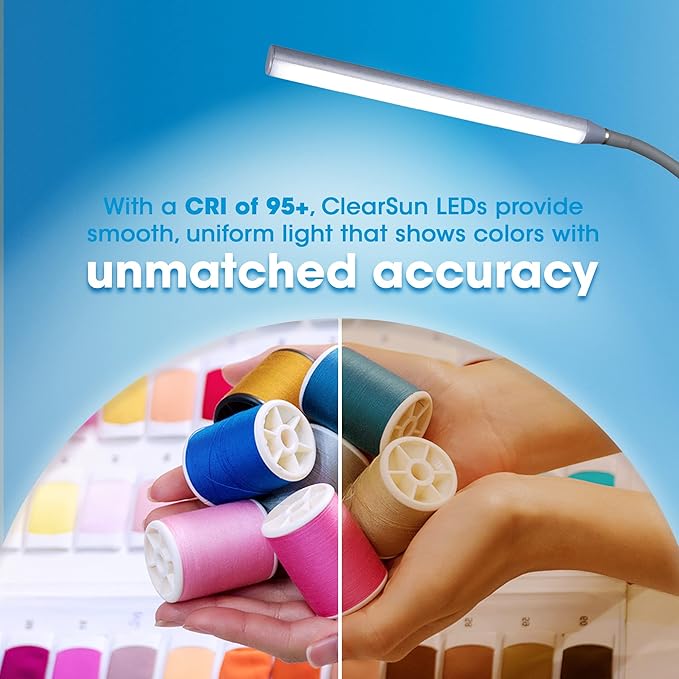 Ottlite Stretch LED Desk Lamp with Wireless Charging - ClearSun LED Technology, 3 Color Temperature Modes with Touch Sensitive Controls & Flexible Gooseneck Arm for Home, Office & Dorms