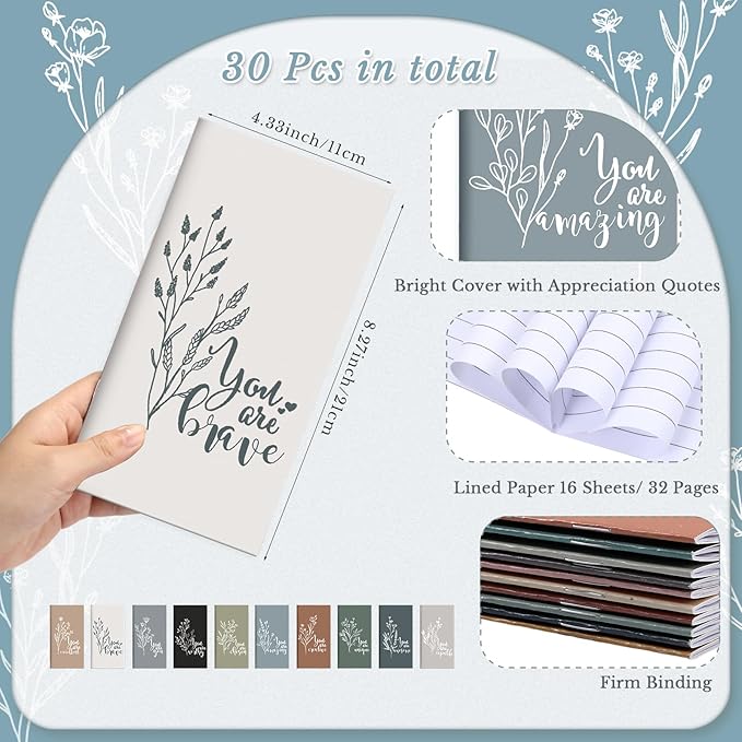 Qilery 30 Pcs Open House Gifts Bulk Habit Tracker Planner Bulk 2025 Pocket Calendars to Do List Weekly Goals Notepads for Employee Appreciation Housekeeping Teacher Welcome Gifts(Aesthetic Energetic)