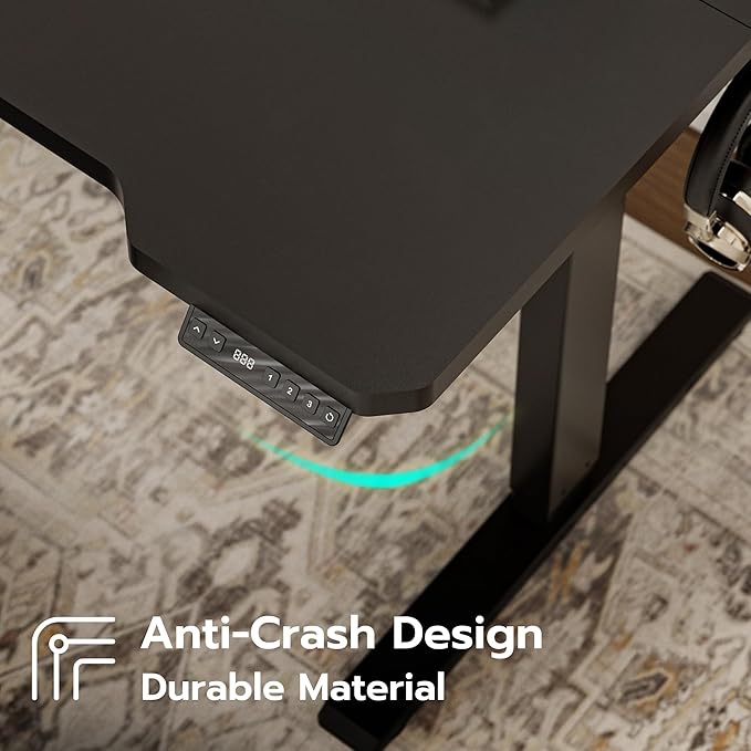 71" Reversible L-Shaped Electric Standing Desk Adjustable Height Gaming Stand Up Corner Desk Sit Stand Home Office Computer Desk with Splice Board, Black