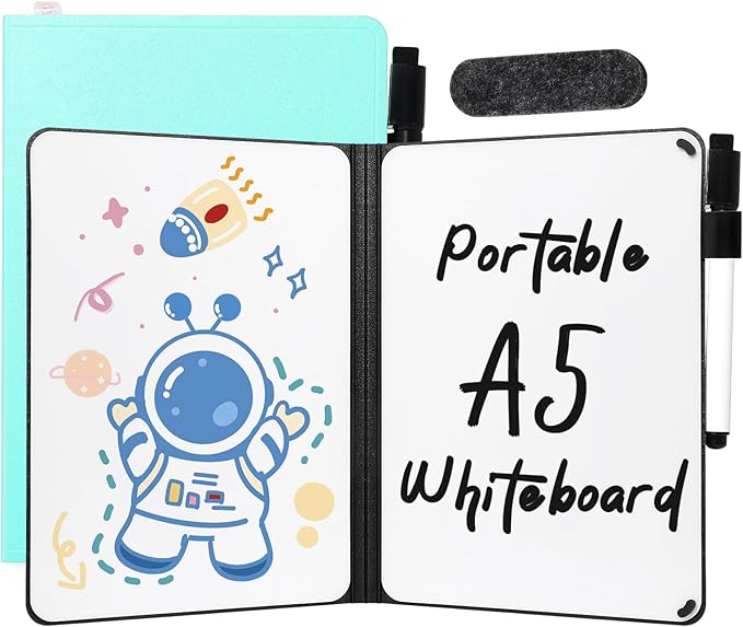 AGM Portable White Board Dry Erase, Double Sided Folding Whiteboards with Pen, Small Dry Erase Board for Study, Meeting, Doodling, Planning, Mint Green