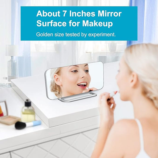 Slim LED Digital Alarm Clock, Mirror Surface for Makeup, with Diming, Large Display, Easy Setting, USB Ports, Modern Decor for Bedroom, Desk, Xmas, Birthday Gift for Women, Sister, Teen Girl, Silver