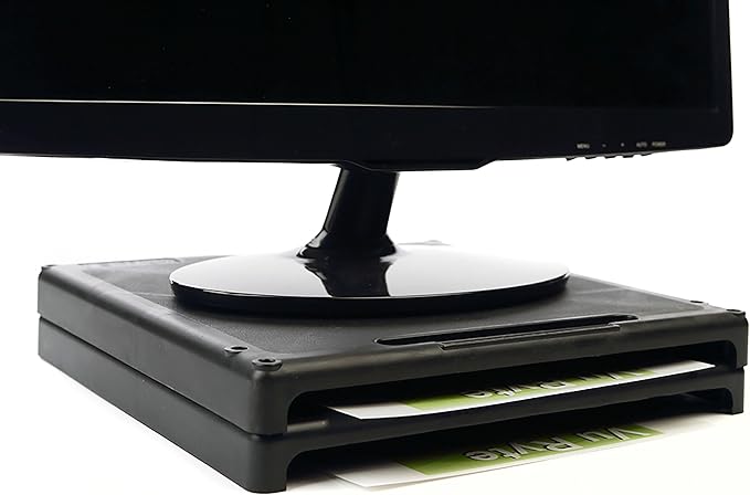 Stackable 1 Inch Computer Monitor Riser Stand, VuRyser 1, Black, VUR 2455 (48-Pack)