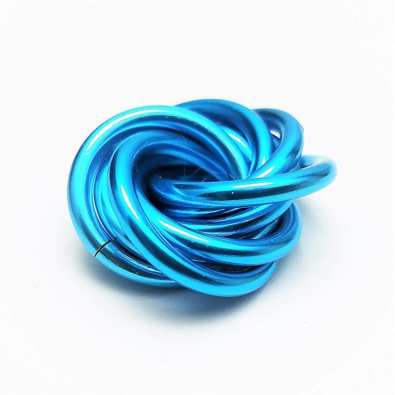 Möbii Fidget Ball (Solid Color): Quiet Mobius ADHD Anxiety Stim Stress Relief Toy Tool for Home Travel Office or Desk (Small, Half, Sapphire)