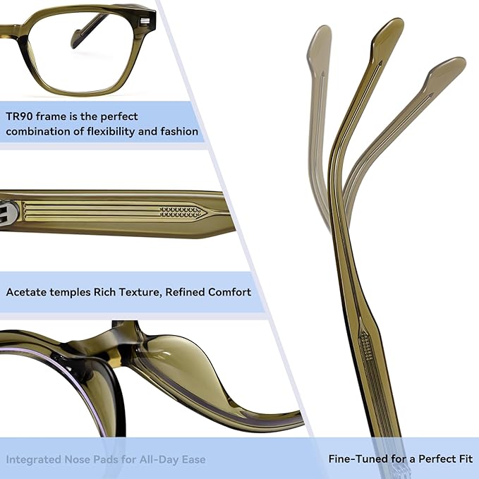 Dollger Blue Light Glasses for Men Women Blue Light Blocking Computer Screen Glasses Men Clear Frames Eyeglasses