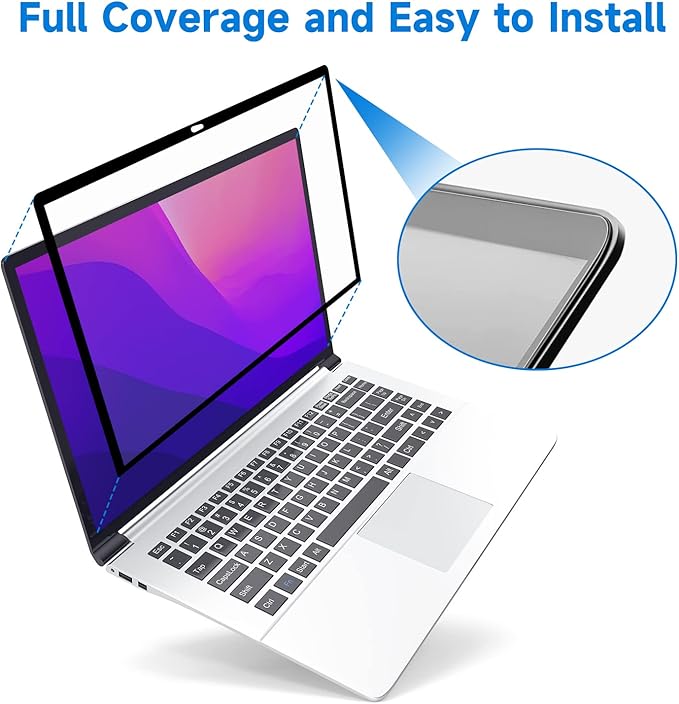 Tempered Glass Screen Protector Compatible with MacBook Pro 13'' (2016-2022, M1, M2) / MacBook Air 13'' (2018-2020, M1), 9H Hardness/No Bubbles&Line/Clear/Easy to Install