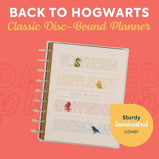 Happy Planner Harry Potter Disc-Bound 12-Month July 2025–June 2026 Planner, Classic Size, Student Layout, Back to Hogwarts