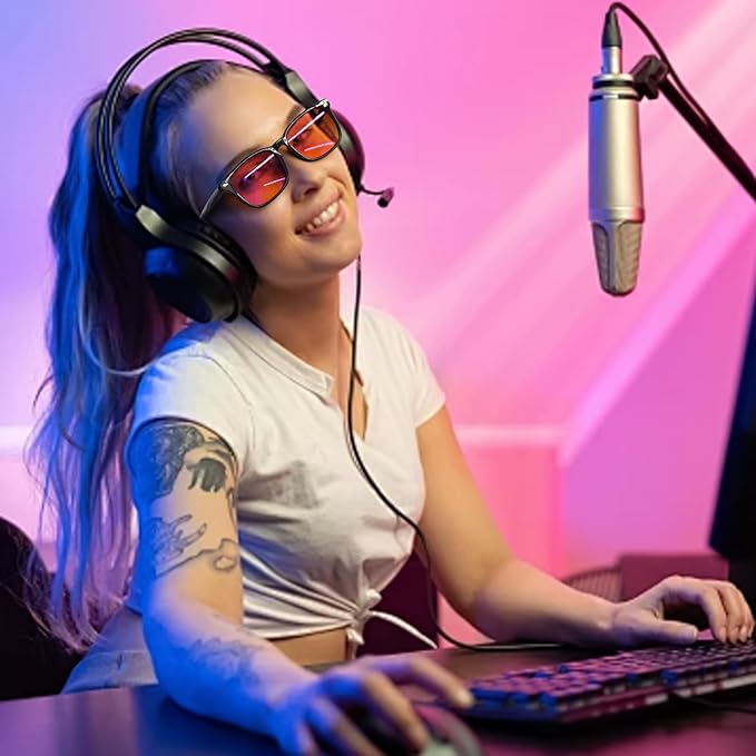 OPTOFENDY Blue Light Glasses for Men Women, Gaming Glasses for Computer, TV, Phone with Anti Fatigue, Eyestrain & UV Glare