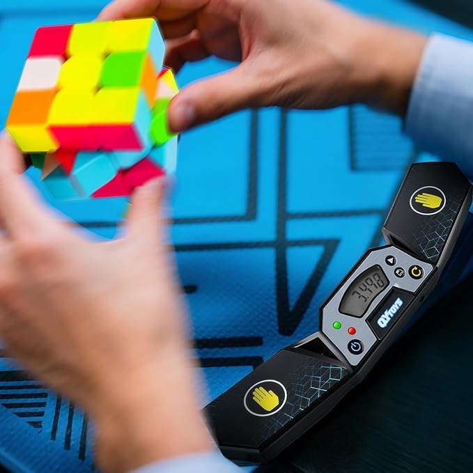 Speed Cube Timer, Cube Race Stack Competition Accuracy to 0.001 Seconds, Speed Stacks Timer with Display, Great Gift for Boys and Girls