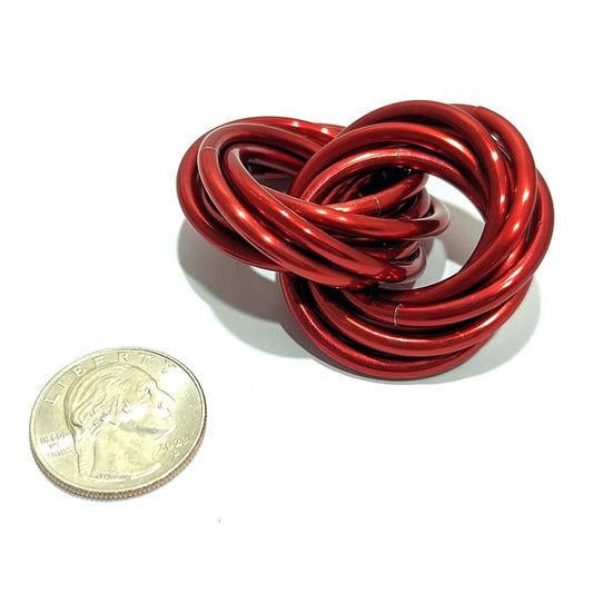 Möbii Fidget Ball (Solid Color): Quiet Mobius ADHD Anxiety Stim Stress Relief Toy Tool for Home Travel Office or Desk (XL(Daydream), Half, Ruby)