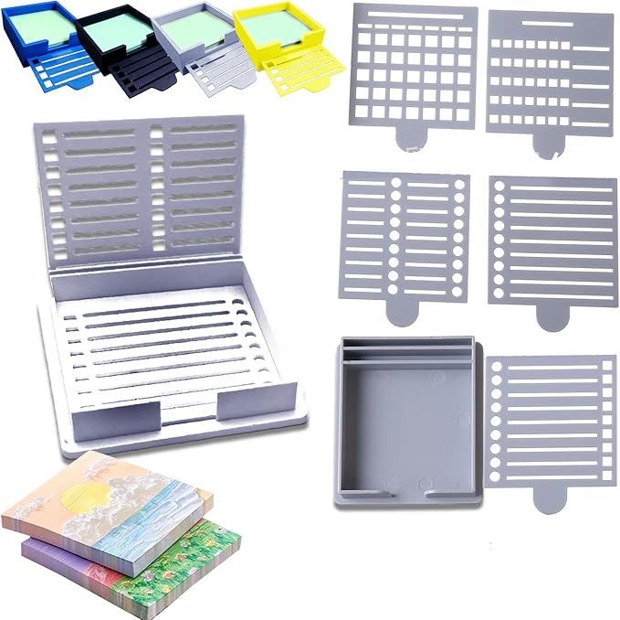 Smarter Sticky Note Kit, Ultimate Sticky Note Holder + 5 Versatile Templates – Organize Notes, 3x3 Sticky Note Holder, Boost Productivity & Master Daily Planning (Grey)