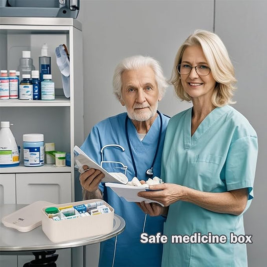 Small Lockbox for Medication Safe, 2L Fridge Lock Box Lockable Storage Box with Code, Small Safe Phone Lock Box Food Lock Boxes with Locking Lid for Home Fridge Freezer/Office Personal Items, Beige