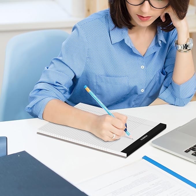 POPRUN White Legal Pads 8.5 x 11.75 Wide Ruled, 100GSM Writing Paper Pad, Bulk Lined Notepad Notebooks for Work School, Classroom Office Supplies, 3 Pack