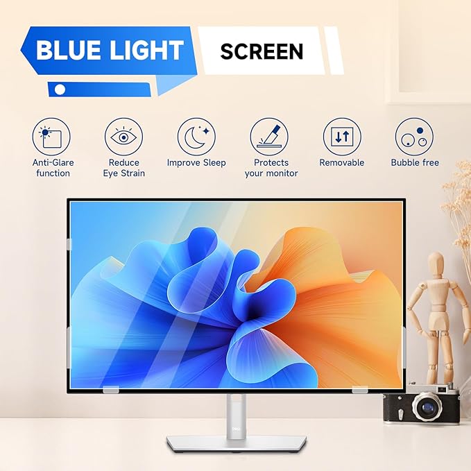 IPROKKO 【2 Pack】 23.8 inch Anti-Blue Light Monitor Screen Protector for 16:9 Widescreen,Removable Anti Glare Blue Light Blocking Screen Filter,LED PC Anti-UV Eye Protection Filter Film