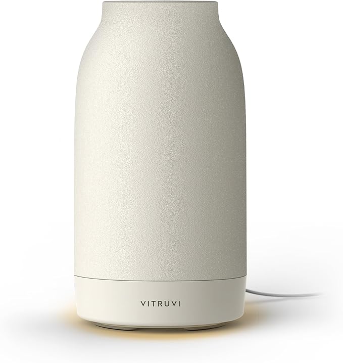 Vitruvi Air Waterless Diffuser for Home, 1500 Sq Ft Coverage | Diffusers for Home, Oil Diffuser, Housewarming Gift, Ceramic Finish, 5 Adjustable Scent Strengths | White