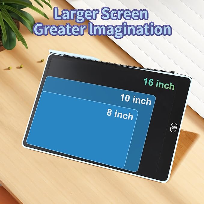16 inch LCD Writing Tablet for Kids Adults,Colorful Drawing Pad Doodle Board School Supplies Christmas Gifts Toys for Girls Boys 3 4 5 6 7 8 Year Old Girl Boy Birthday Gift Ideas (Blue)