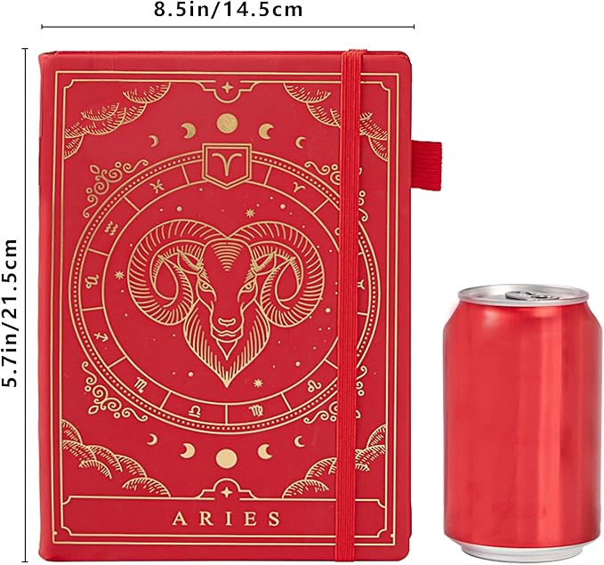 TIEFOSSI Constellations Dotted Journal Notebook-A5 Writing journals with 100gsm 400pages Paper, Hardcover Bullet Organizers Notebook for Women, Men, Teens (Aries)