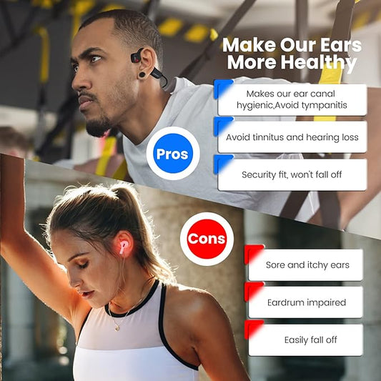 Bone Conduction Headphones Bluetooth Open Ear Headphones with mic Wireless Muitipoint Connection Waterproof Sports Headsets for Running Cycling and Workouts