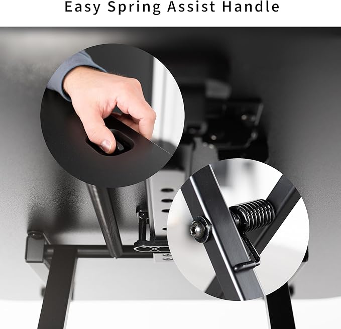 VIVO Ultra-Slim 32 Inch Single Top Height Adjustable Standing Desk Riser, Compact Sit Stand Desktop Converter for Monitor or Laptop, Black, DESK-V032J