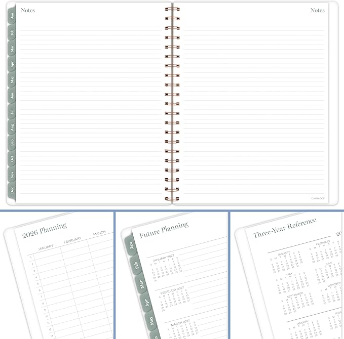 Cambridge 2026 Planner, Weekly & Monthly, 8-1/2" x 11", Large, Serene (1766-905-26)