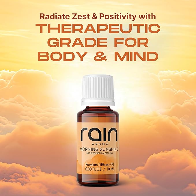 Morning Sunshine Premium Diffuser Oil for Alertness, Refresh & Relax with Aromatherapy Diffuser Oils, Office/Home Fragrance Essentials Crafted from Botanical Essential Oils, 0.33 fl oz