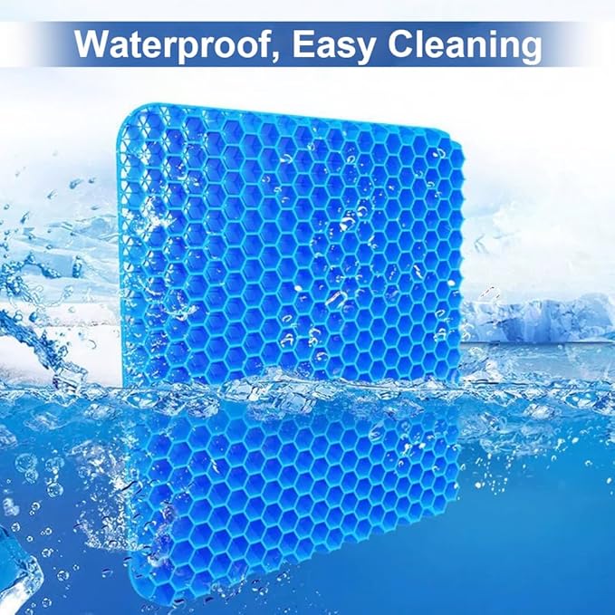 Egg Gel Seat Cushion, Breathable Gel Cushion Chair Pads with Non-Slip Cover for Home Office Car Wheelchair, Honeycomb Design Egg Seat Cushion As Seen On TV