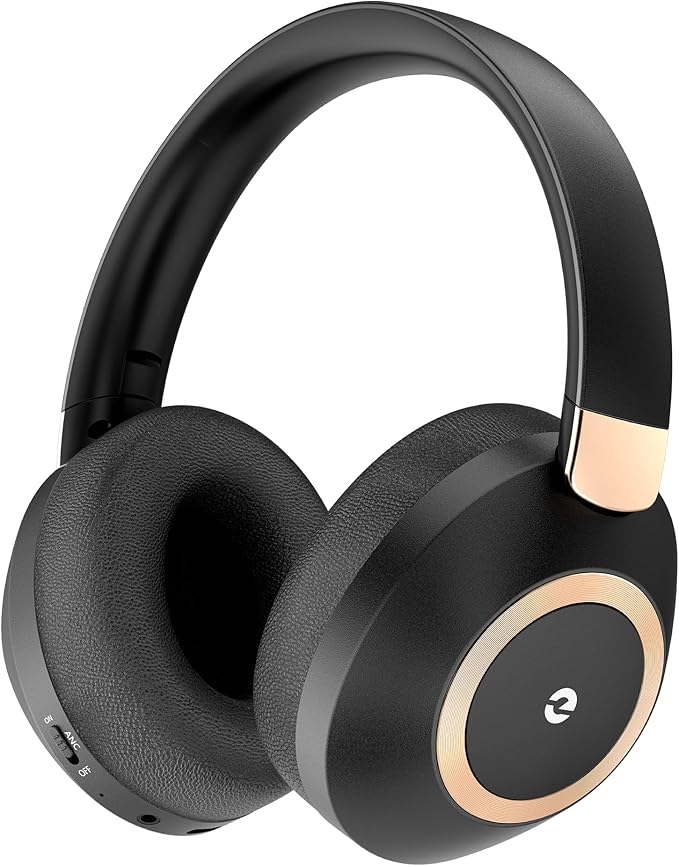 Active Noise Cancelling Headphones, 100H Playtime Headphones Wireless Bluetooth, Bluetooth Headphone with Mic, Over Ear Wireless Headphone with Deep Bass,Fast Charging for Travel