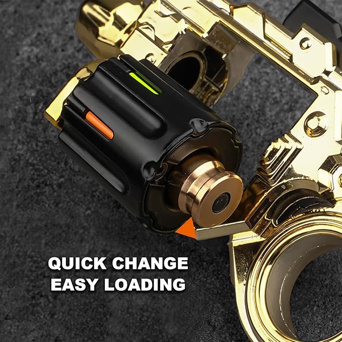 SKEDC Fidget Toys Adults, Alloy Fidget Slider Fidget Clicker Fidget Spinner, EDC Laucher Toy ADHD Tools Executive Desk Toy for Keep Focus & Relief Stress, Cool Gadgets for Men (Gold)