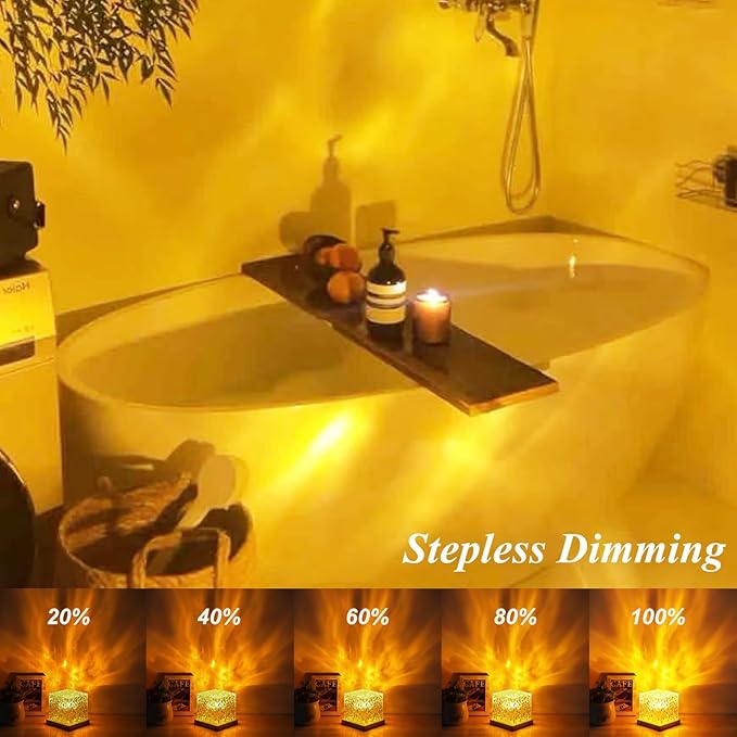 Aurora Ocean Wave Lights Projector Rechargeable, Touch Cube Northern Lights with 16 Colors 4 Modes Dimmable Cordless Ambient Mood Lighting, Crystal Color Changing Night Light for Bedroom, with Remote