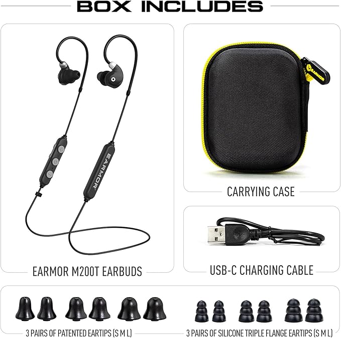 Electronic Shooting Ear Protection, Bluetooth 5.4 Shooting Ear Buds Noise Cancelling & Sound Amplication Hearing Protection Earbuds, IP67 Dustproof Waterproof for Hunting, Gun Range