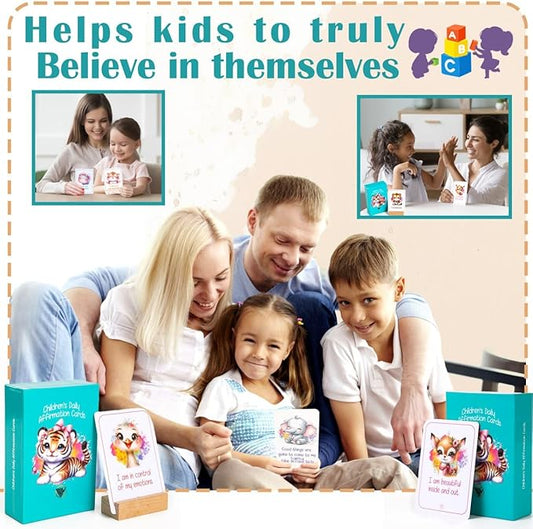 BHW- Daily Positive Affirmations Cards for Kids Mindfulness Skills Positive Messages Inspirational Card Mindful Kids Cards Kindness Notes Kid Affirmation Meditation Cards for Teens 52Pcs