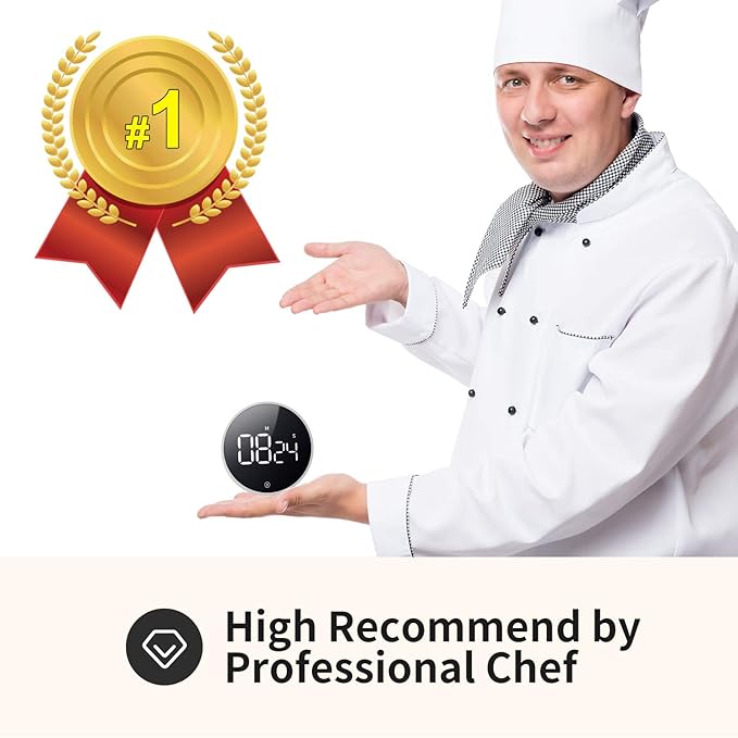 VOCOO Digital Kitchen Timer - Magnetic Countdown Countup Timer with Large LED Display Volume Adjustable, Easy for Cooking and for Seniors and Kids to Use
