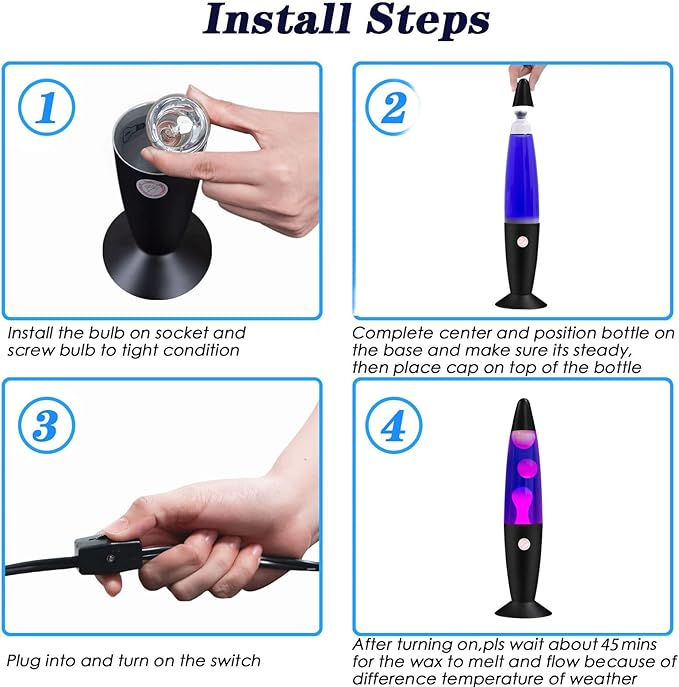 Purple Liquid Motion Lamp for Adults and Kids Magma Motion Lamps with White Wax Flows for Home Christmas Thanksgiving Day Decoration Cool Nightlight Lamp with Black Base