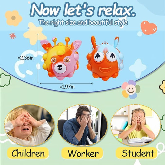 9 Pack Pop Toy Party Favors for Birthday, Pop Fidget Toys Bulk 3D Stress Ball, Prize box Sensory Toys Bulk Squeeze Toys, Easter Basket Stuffers, Classroom Prizes Stocking Stuffers for Adults Toddler