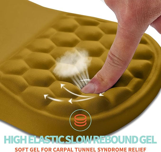 Ergonomic Mouse Pad Wrist Support with Memory Foam Massage Bulge, Carpal Tunnel Pain Relief Mousepad Wrist Rest for Mouse(12x8 inch, Golden Autumn)