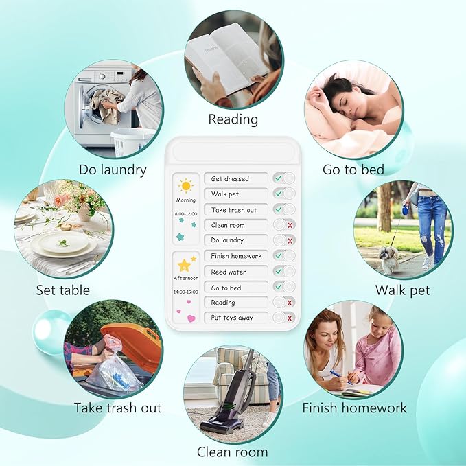 Dry Erase Chore Chart for Kids to Do List Magnetic Checklist Board Reusable RV Daily Routine Schedule Planning Boards with Blank Checklist Cardstock for Habit Tracker or Daily and Weekly Planner
