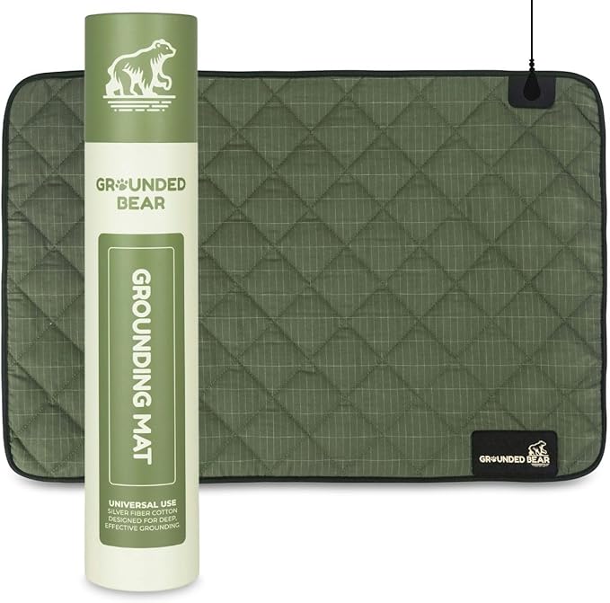 Premium Grounding Mat for Feet, Soft Cotton & Silver Fiber, Comfort for Sleep & Wellness, Grounding Pad for Anti-Aging & Inflammation, Grounding Mat for Bed and Desk (24x16 Inches)