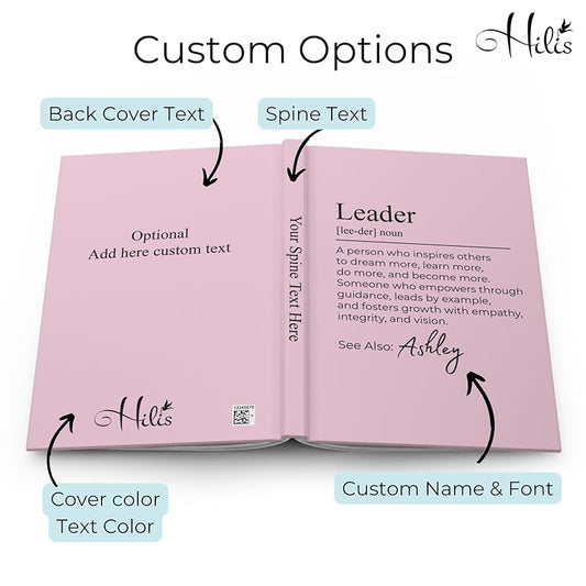 Hilis Personalized Leader Journal, Coworker Gifts for Women or Men, A5 Lined Notebook, Thank You Gift for Social Worker Boss Mentor Teacher Appreciation Retirement