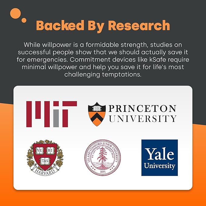 kSafe Time Locking Container Mini - Habit Control Device, Snack Safe, Tech Lock Box, Medication Timer Box, No Overrides, BPA-Free Plastic, 4.25” W x 3” H, White Lid, Clear Base