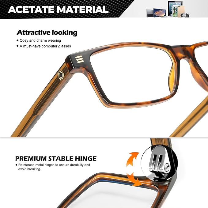 ANYLUV Blue Light Glasses Men Woman, Blue Light Blocking Glasses for Computer Gaming, Eye Strain Relief Eye Protection