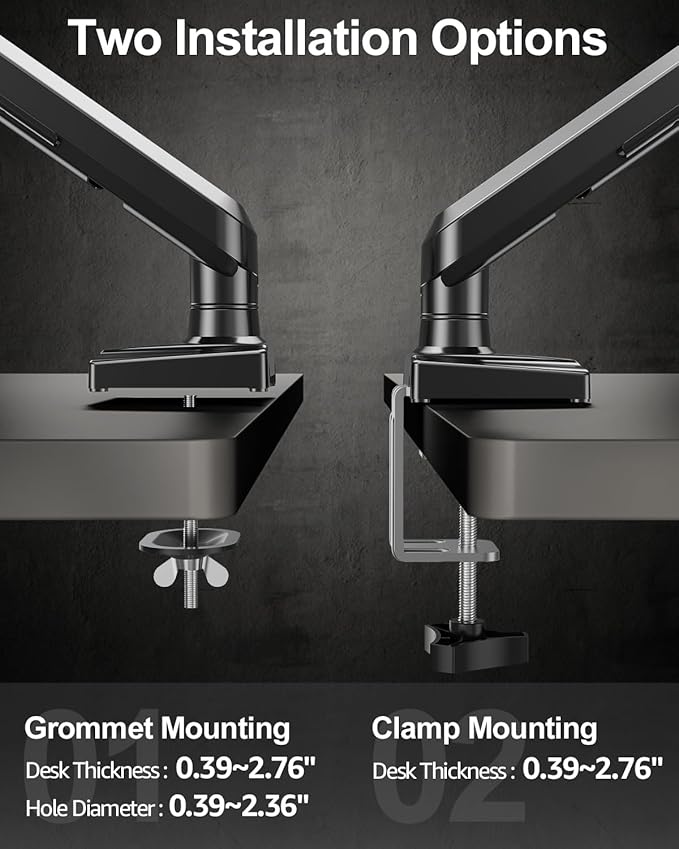 Single Monitor Mount Arm, Fits 17-32 Inch, Holds 4.4-22lbs, Full Motion, VESA 75x75/100x100, Desk Mount Freelift Pro