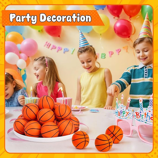 LovesTown 40 PCS Mini Basketball, 2 Inch Foam Sport Stress Balls for Kids and Adults Squishies for Stress Relief Party Favors Birthday Decor Goodie Bag Stuffers