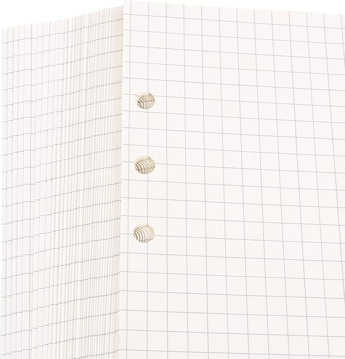 800 Sheets(1600 Pages) A5 Grid Refill Paper, 120gsm A5 Refill Paper Squared Planner Insert 6 Hole Punched, Bullet Grid Journal Notebooks for School,Office, 5.6 x 8.27 Inch