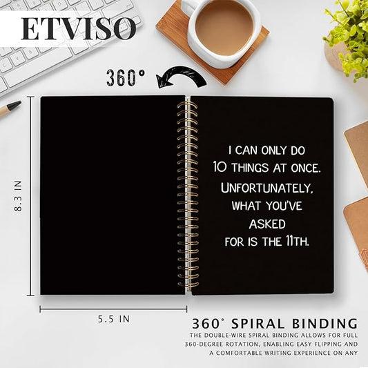 Funny Office Supplies Notebook, Work Notebooks for Note Taking, Work Journal for Women Men Coworkers, I Can Do 10 Things at Once Funny Hardcover Spiral Notebooks 5.5x8.3 Inch