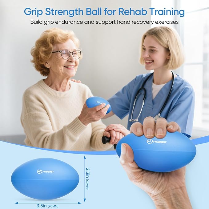 FitBeast Hand Exercise Ball Setโ3 Pack Hand Squeeze Balls for Hand Therapy, Grip Strength, Finger & Wrist Training, Stress Balls for Adults, Ideal for Rehab, Arthritis, Carpal Tunnel