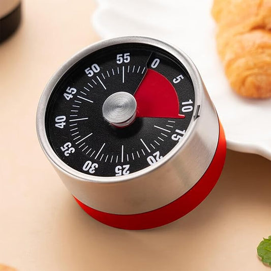 Kitchen Timer for Cooking, 60 Minute Visual Timer with Magnetic Base Mechanical Desk Timer for Home Kitchen Cooking Classroom Study Office Desk Use(Red)