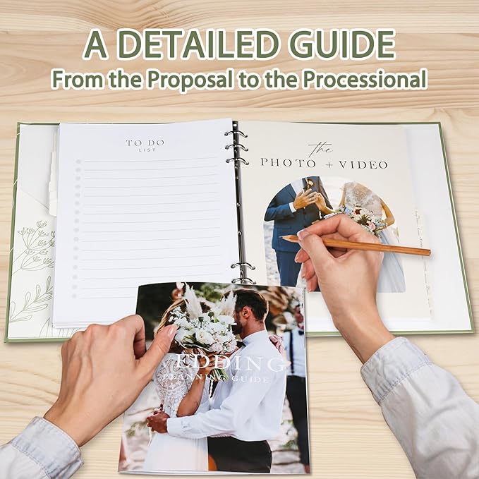 Wedding Planning Book and Organizer for Bride Newly Engaged Couples 222 Pages Bridal Wedding Planner Organizer Notebook with Sticker Checklists & Calendars for Bride To Be