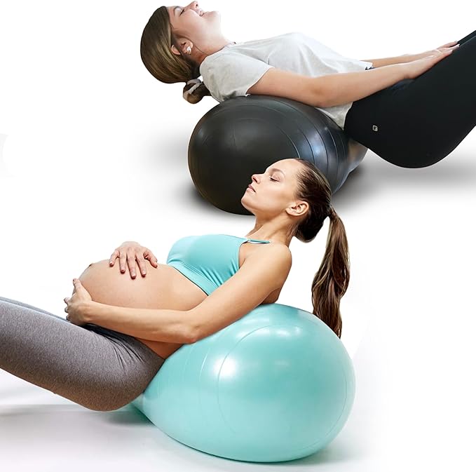 Chirp Cloud Peanut Mobility Ball for The Back, Physical Therapy Massager for Adults, Exercise Balance Ball, Sensory Therapy Toys for Autism & ADHD - 2 Pack (Mint 100x50cm, Black 60x30cm