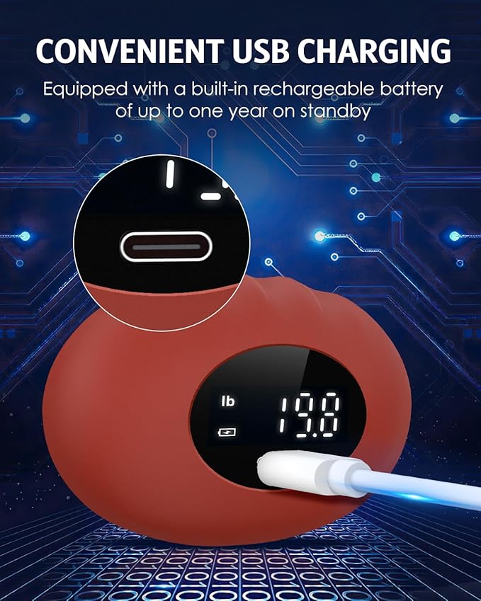 Grip Strength Tester, Rechargeable Digital Hand Gripper Strengthener Up to 396lbs, Hand Gripper Strengthener with Counting, LED Display, Fitness Toy, Stress Balls for Sport Home School