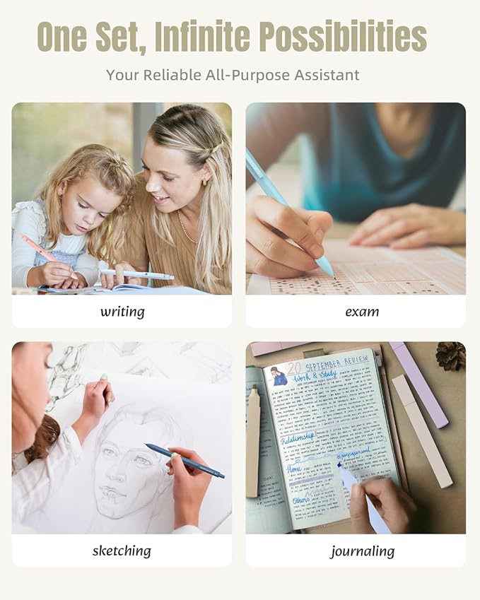 Four Candies 39 PCS Aesthetic School Supplies with Cute Pen Case, 12 Pastel Highlighters, 5 Black Ink Gel Pens, 6 Mechanical Pencils Set 0.5 & 0.7 mm for Students Stationary College Essentials (Green)